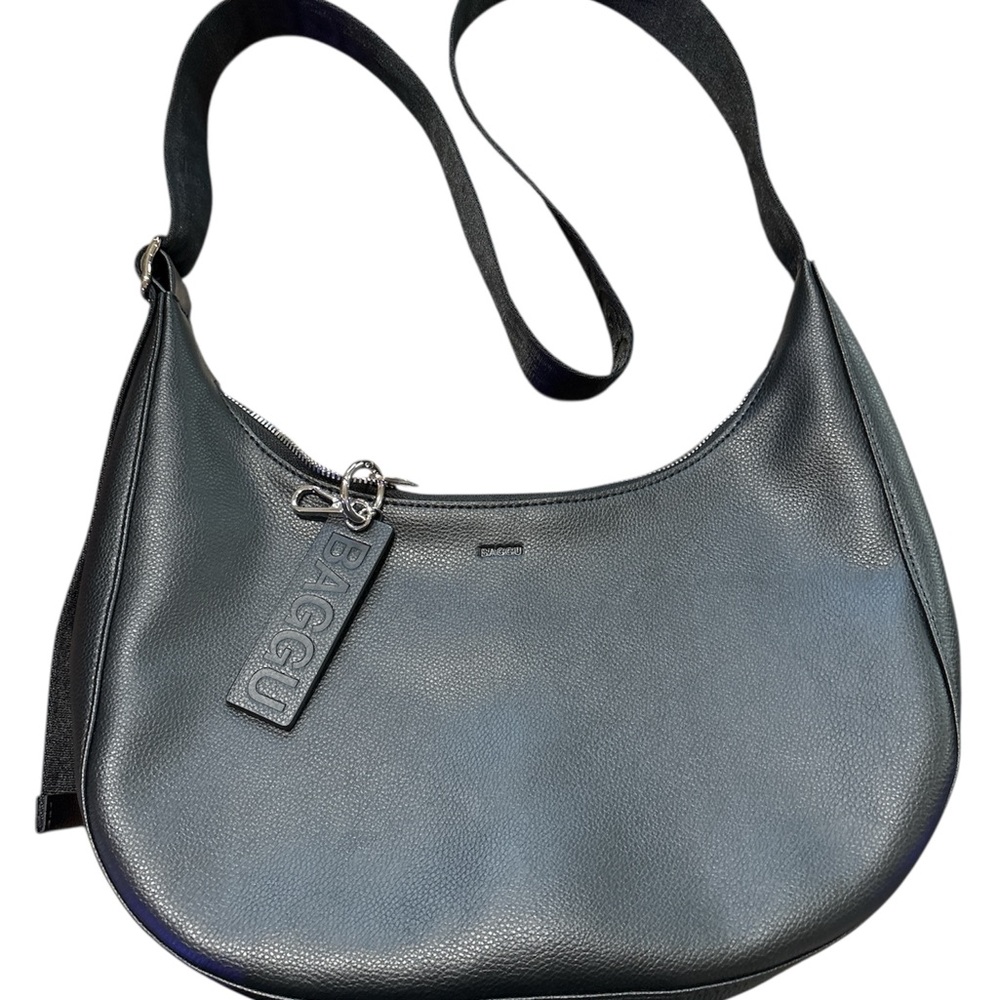BAGGU Medium Recycled Leather Crescent Bag
